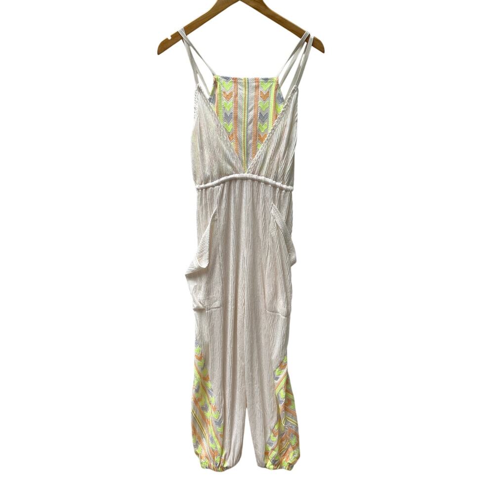 FP Movement Brushed Sail Morning Jumpsuit One Piece Embroidered Size XS